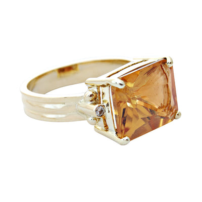 Ring - Citrine And Diamond