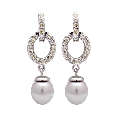 Earrings - South Sea Pearl And Diamond