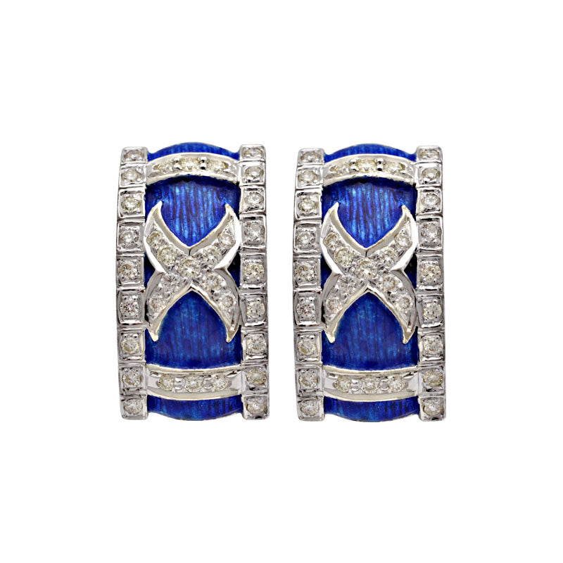Earrings-Diamond (Enamel)