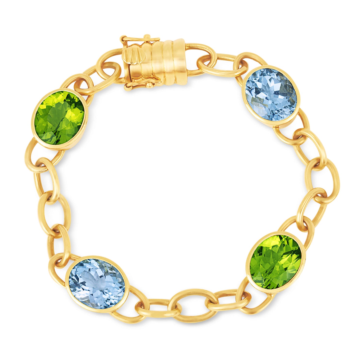 Bracelet- Blue Topaz And Peridot (1462G) | Singhvi Jewels