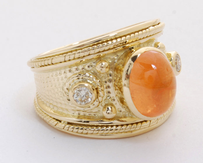 Repair - Ring - Orange Garnet and Diamond (1824K) | Singhvi Jewels