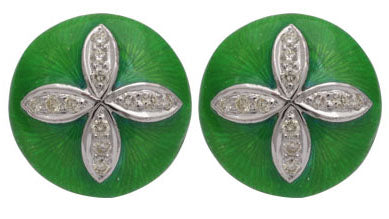 Repair - Earrings - Diamond with Enamel in silver (183DS)