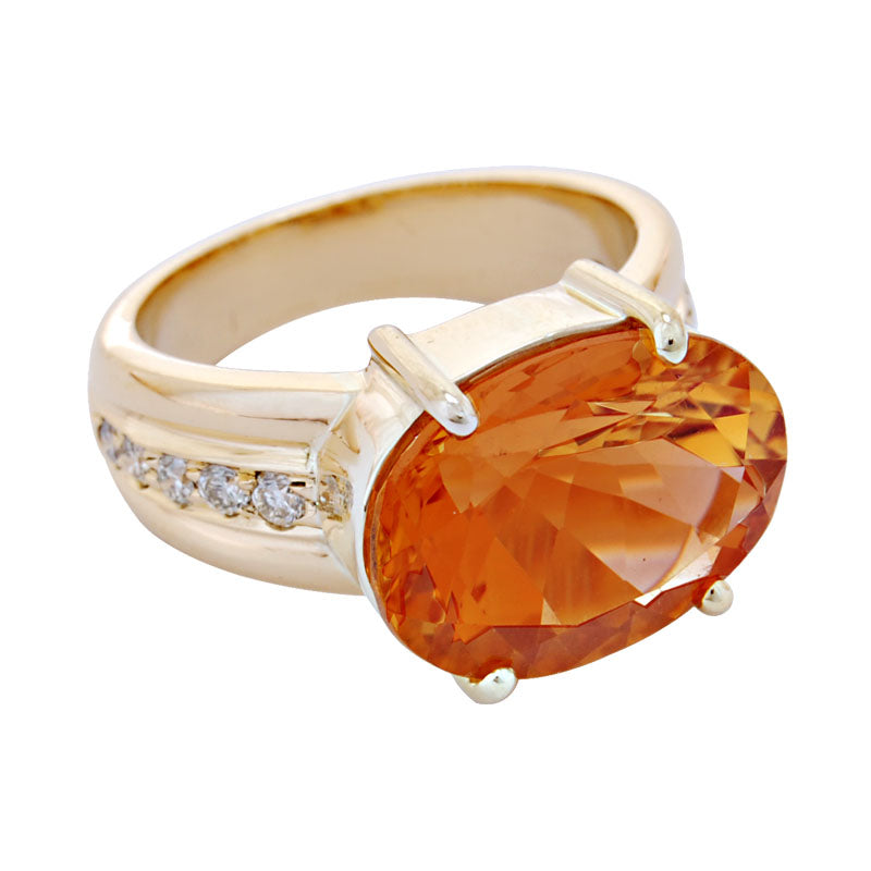 Ring - Citrine and Diamond | Singhvi Jewels