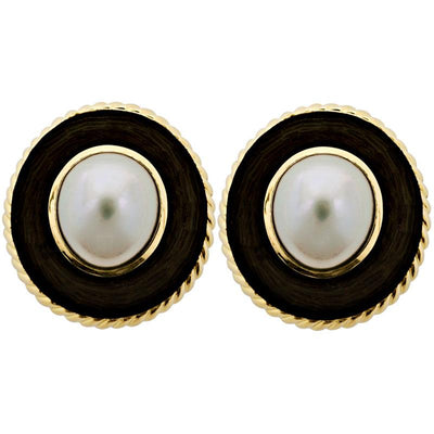 Earrings - South Sea Pearl (Enamel) (1851F)