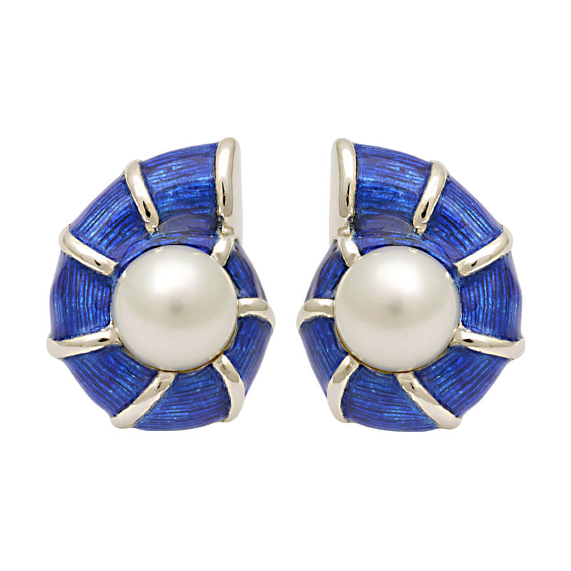 Earrings-South Sea Pearl (Enamel)