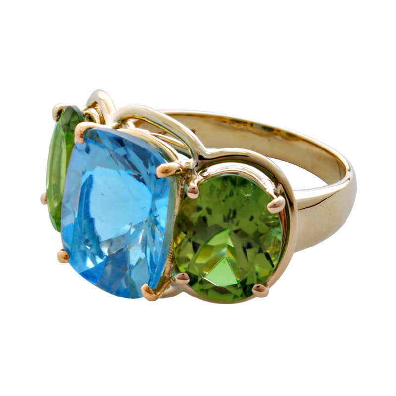 Ring-Blue Topaz and Peridot