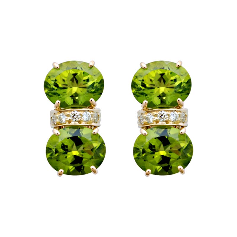 Earrings- Peridot And Diamond 