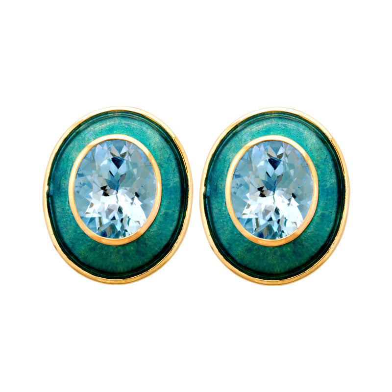 Earrings - Blue Topaz (Enamel) | Singhvi Jewels