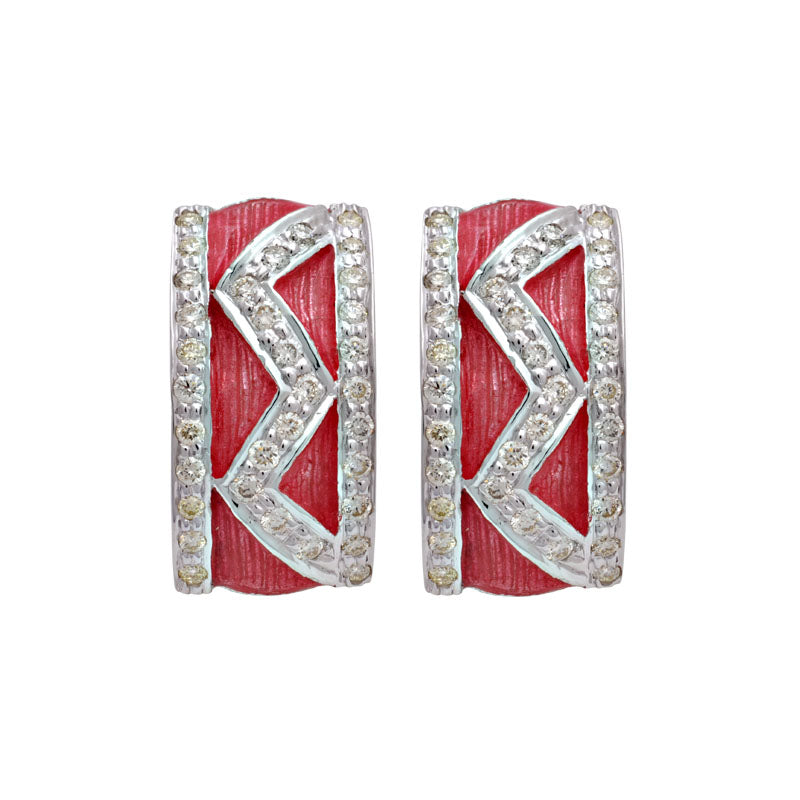 Earrings-Diamond (Enamel)