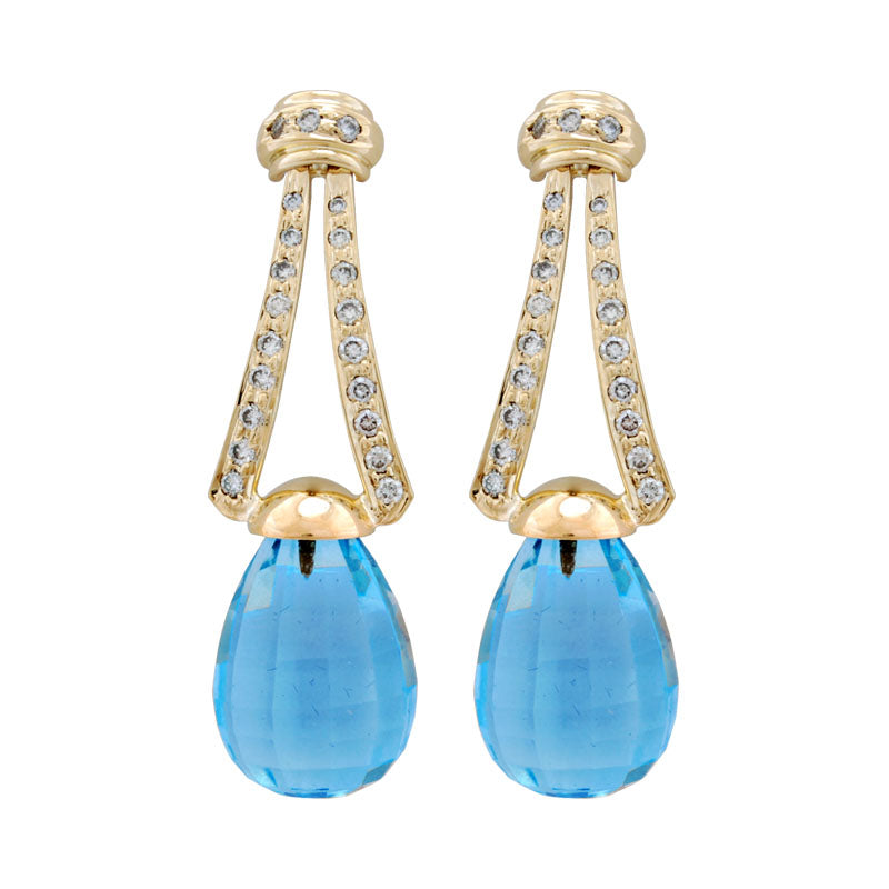 Earrings - Blue Topaz and Diamond | Singhvi Jewels