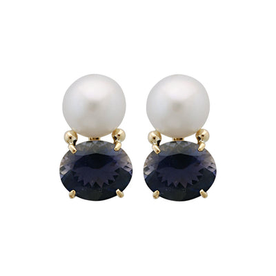 Repair - Earrings - Pearl and Iolite in 18K (SKU : 1880N)