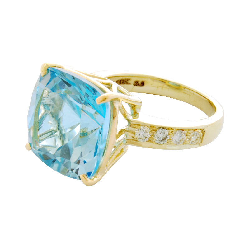 Ring - Blue Topaz and Diamond | Singhvi Jewels