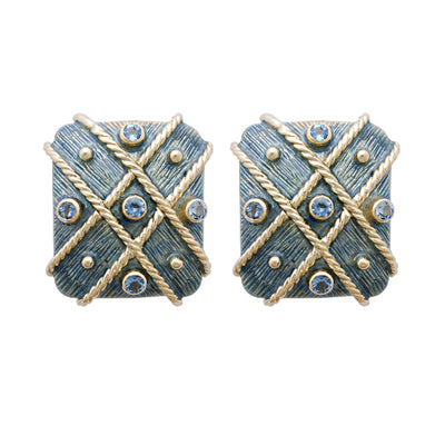 Earrings - Aquamarine (Enamel)