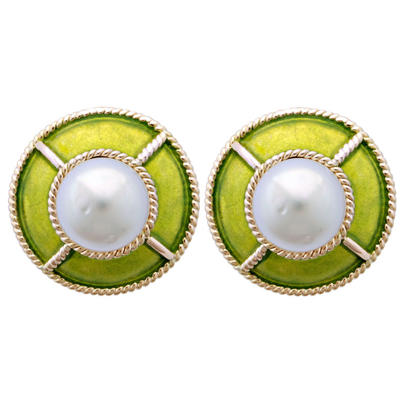 Earrings-Pearl (Enamel)