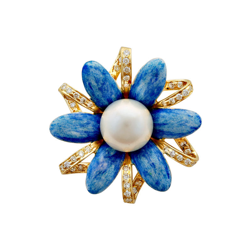 Brooch - Pearl and Diamond (Enamel) | Singhvi Jewels