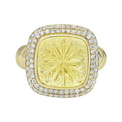 Ring - Lemon Quartz And Diamond