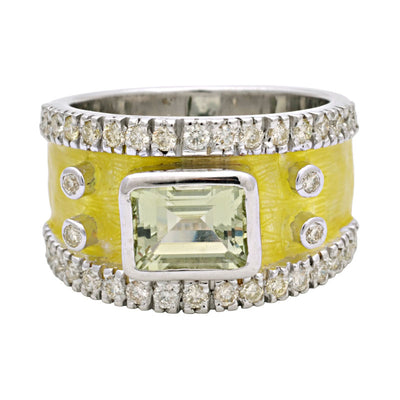 Ring - Beryl And Diamond (Enamel)