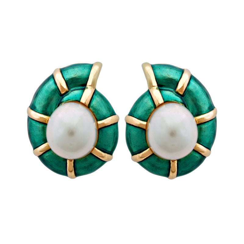 Earrings - Pearl (Enamel) | Singhvi Jewels