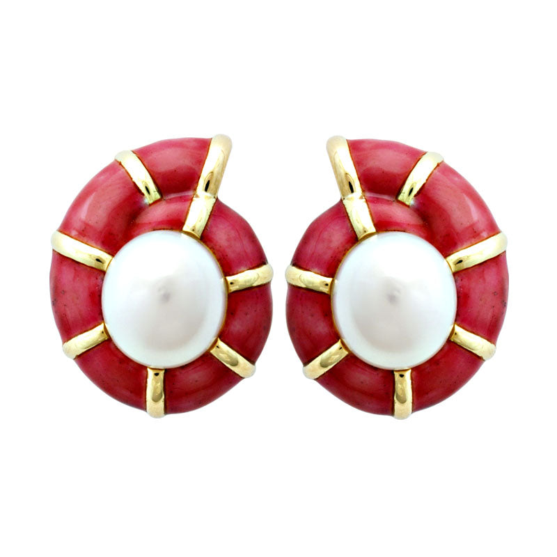 Earrings-Pearl (Enamel)