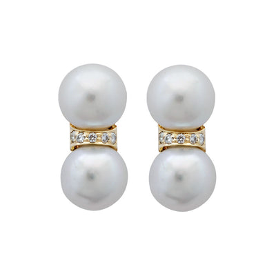 Earrings - Pearl And Diamond