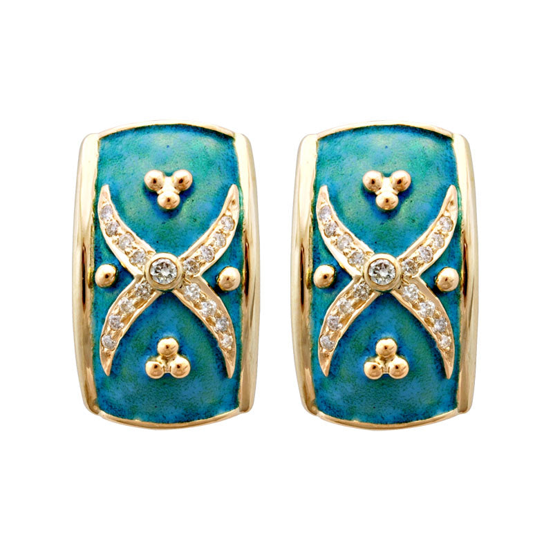 Earrings-Diamond (Enamel)
