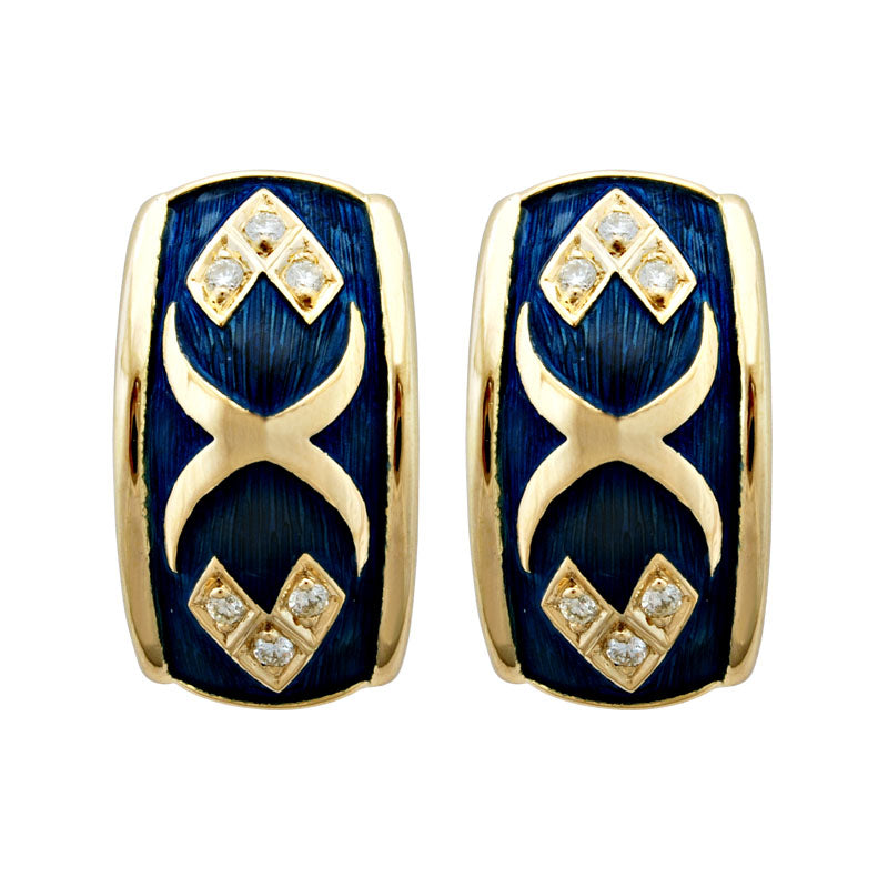 Earrings-Diamond (Enamel)