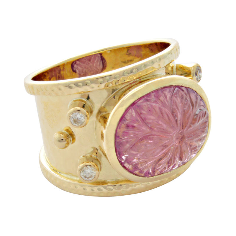 Ring - Rubellite and Diamond | Singhvi Jewels