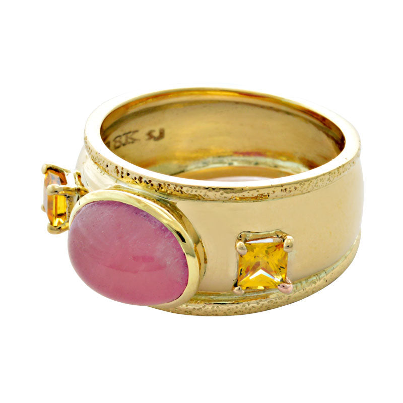 Ring-Rubellite and Yellow Sapphire