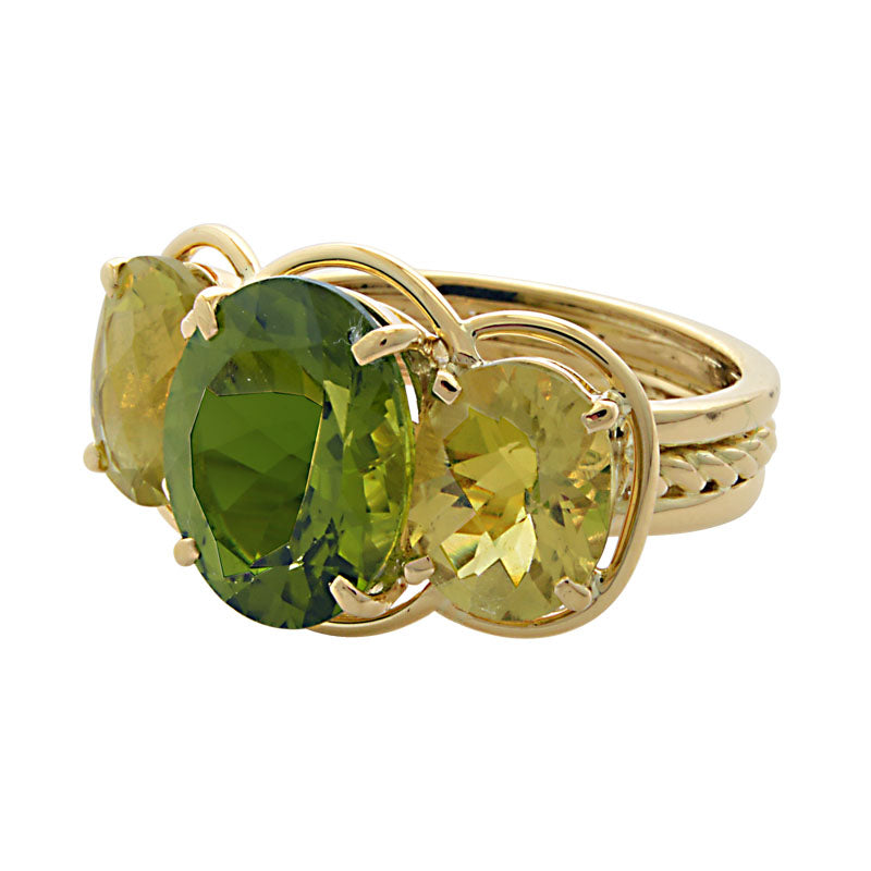 Ring - Peridot and Lemon Quartz | Singhvi Jewels