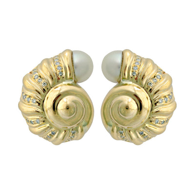 Earrings - Pearl And Diamond