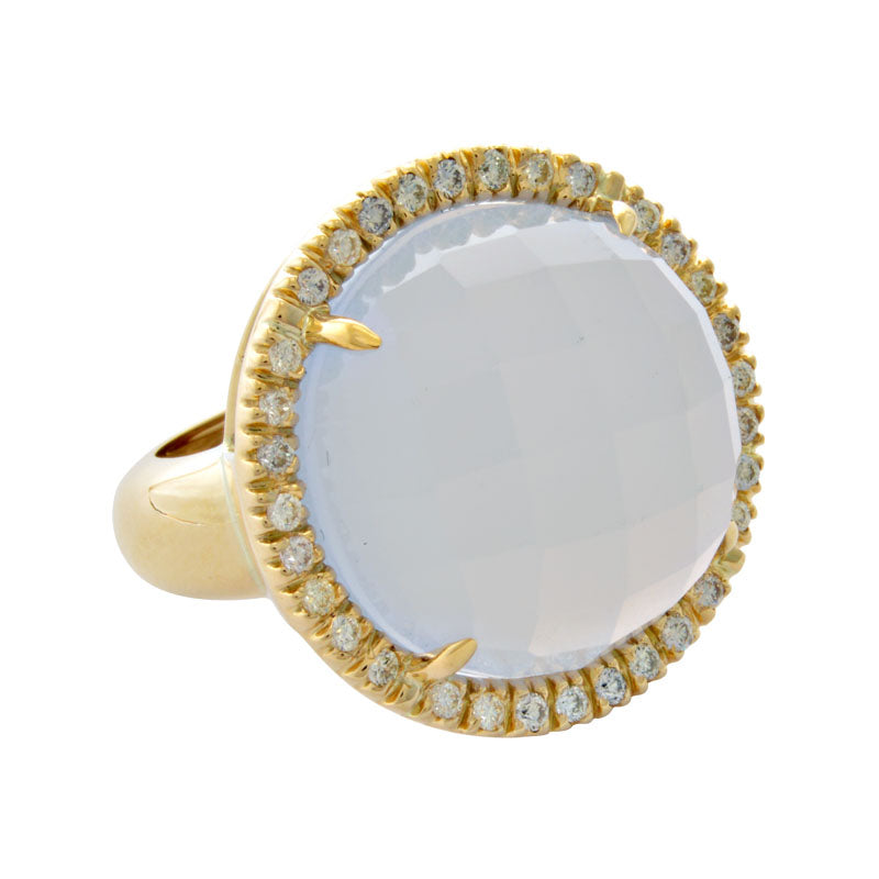 Ring-Chalcedony and Diamond | Singhvi Jewels