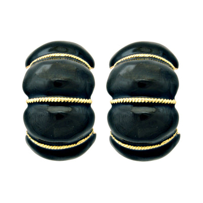 Earrings - Plain Gold (Enamel)