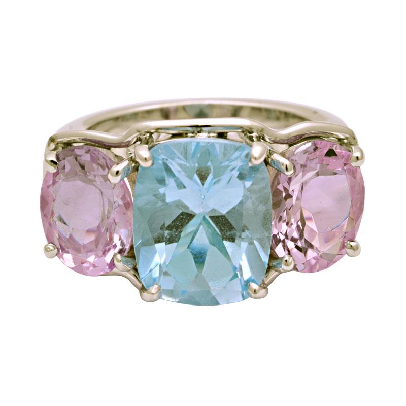 Ring-Blue Topaz and Amethyst | Singhvi Jewels