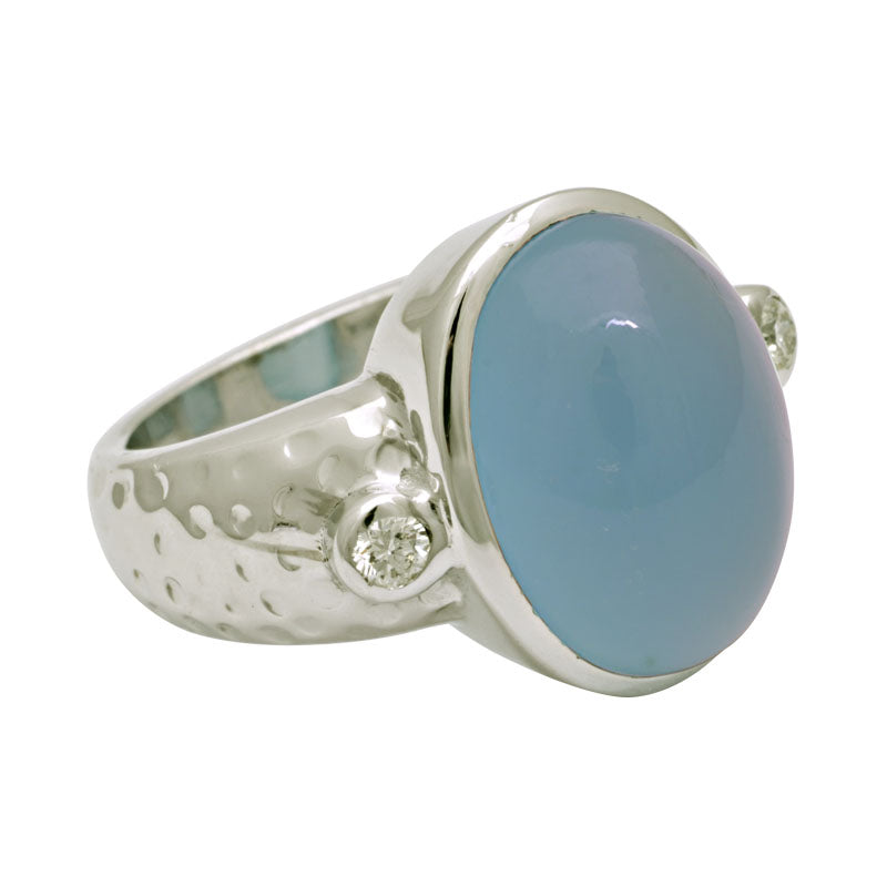 Ring-Chalcedony and Diamond | Singhvi Jewels