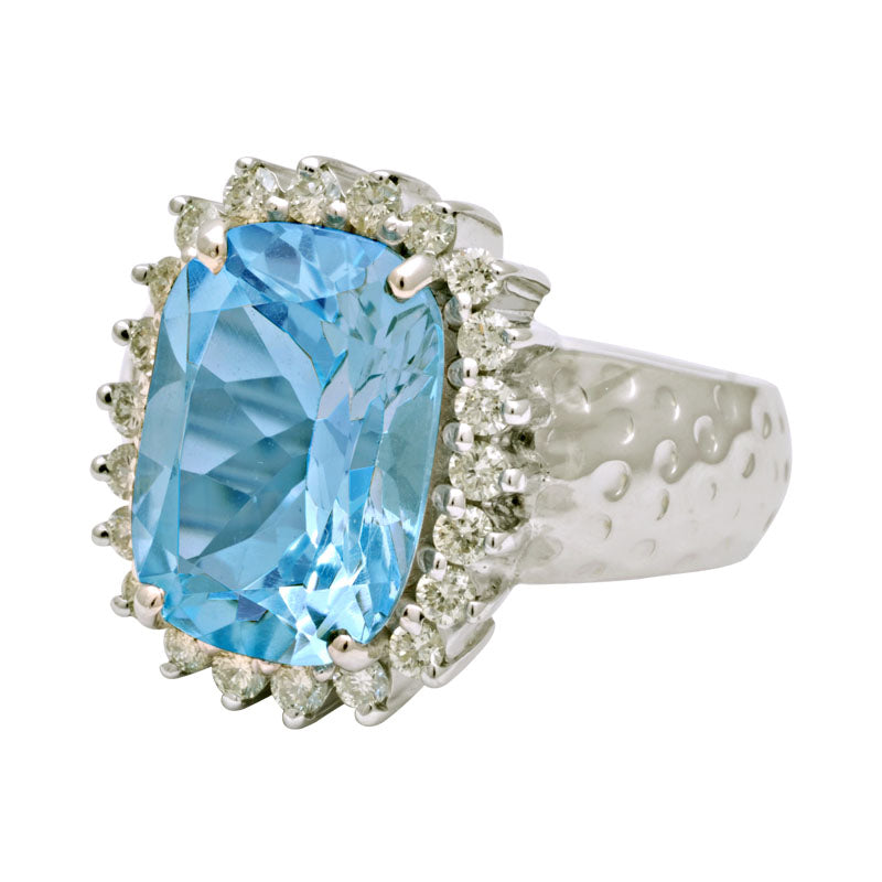 Ring - Blue Topaz and Diamond | Singhvi Jewels