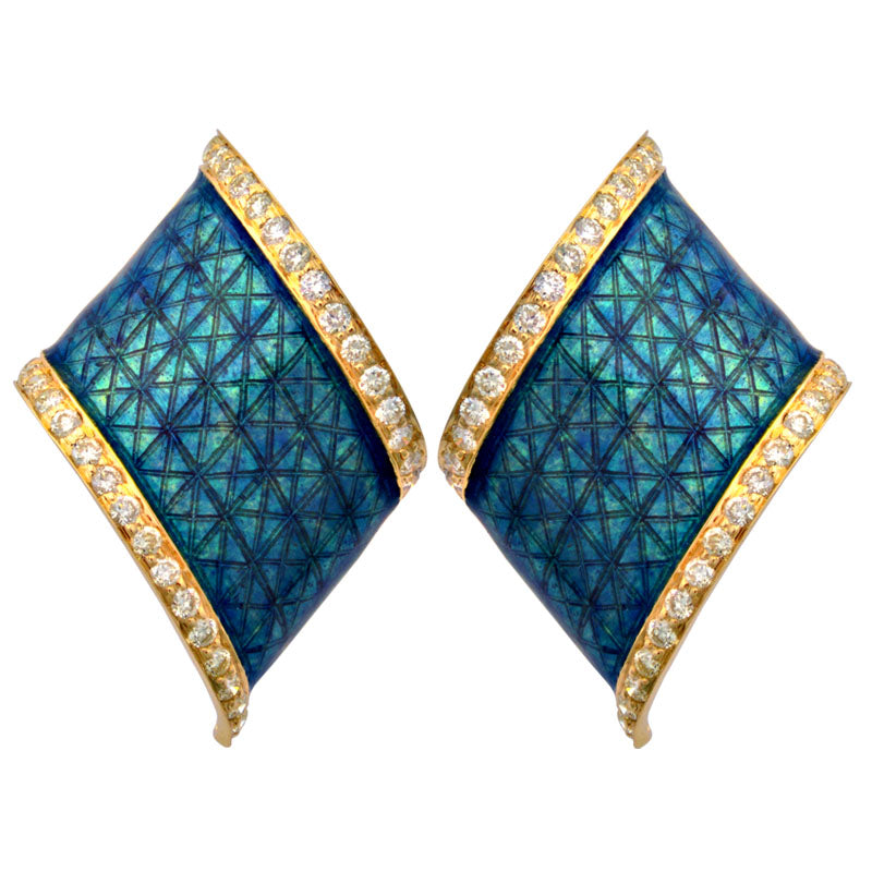 Earrings-Diamond (Enamel)