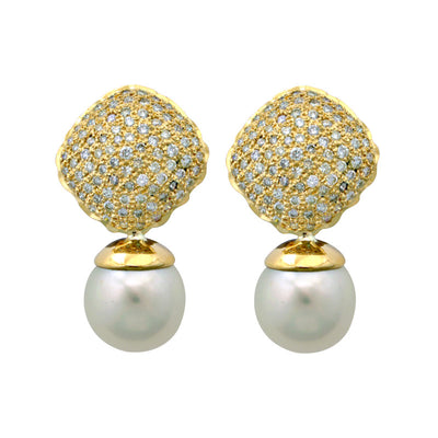 Earrings - Pearl And Diamond