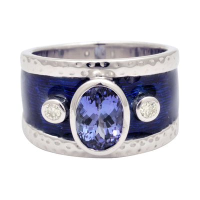 Ring - Tanzanite And Diamond (Enamel)