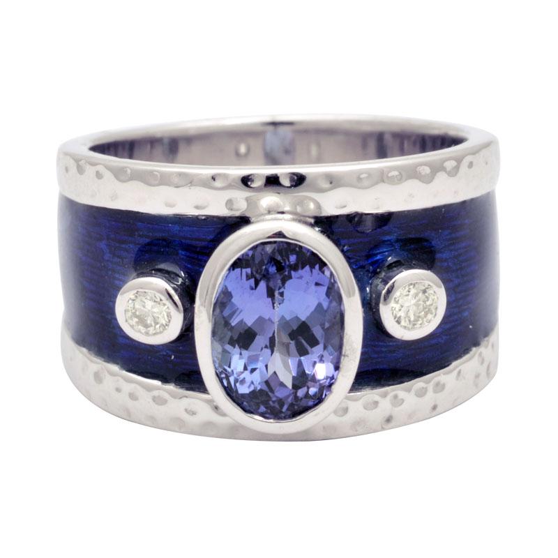 Ring-Tanzanite and Diamond (Enamel) (193BS) | Singhvi Jewels
