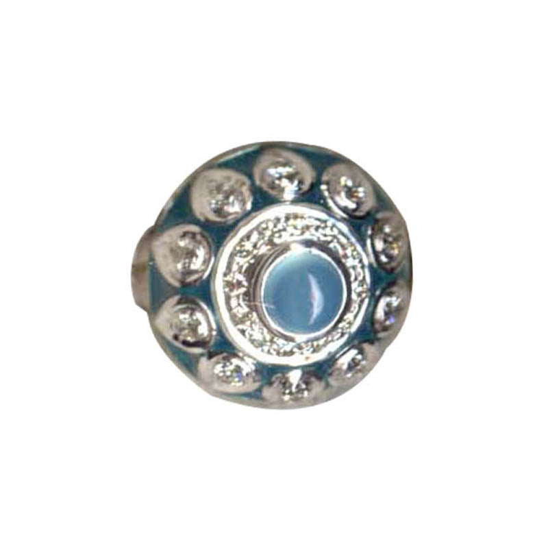 Ring- Chalcedony And Diamond (Enamel)