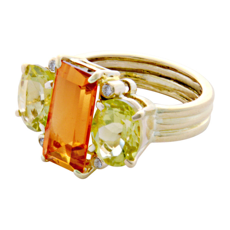 Ring - Citrine, Lemon Quartz and Diamond | Singhvi Jewels