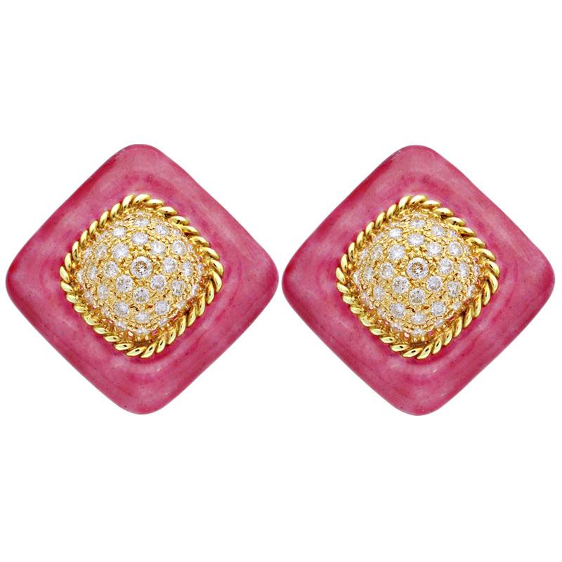 Earrings-Diamond (Enamel) (1933L) | Singhvi Jewels