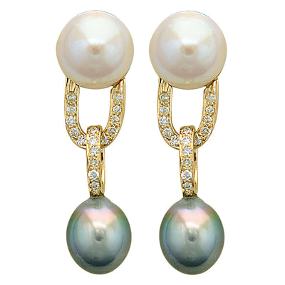Earrings - Pearl And Diamond