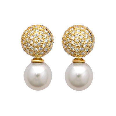 Earrings - Pearl And Diamond