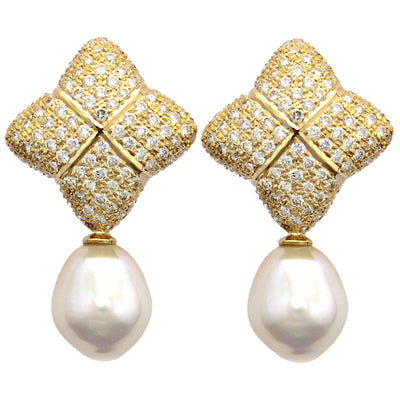 Earrings - Pearl And Diamond