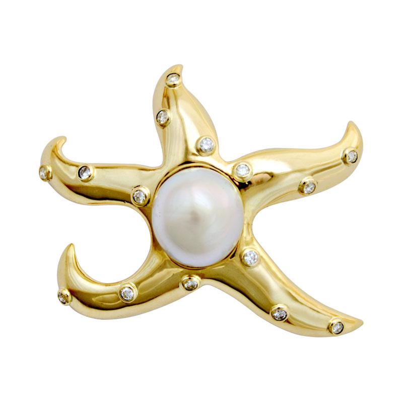 Brooch-South Sea Pearl and Diamond (1943I) | Singhvi Jewels