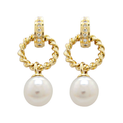 Earrings - Pearl and Diamond