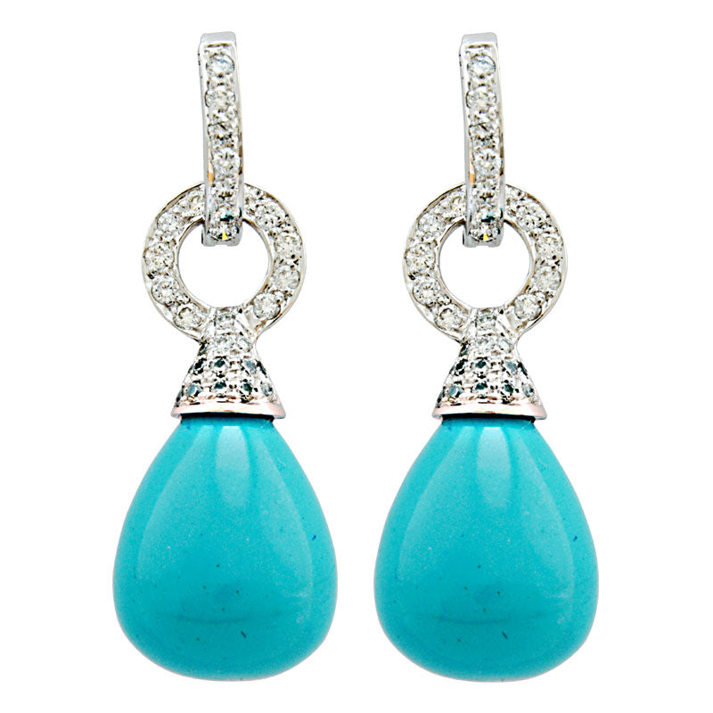 Earrings-Turquoise (Synthetic) and Diamond