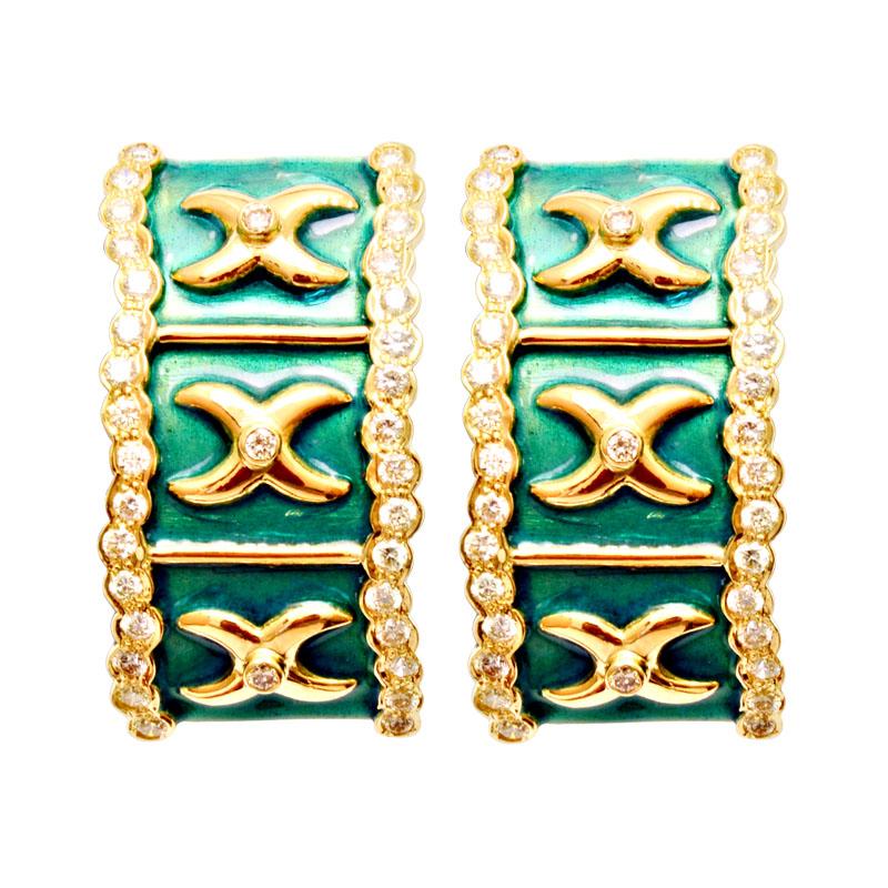 Earrings-Diamond (Enamel) (1974H) | Singhvi Jewels