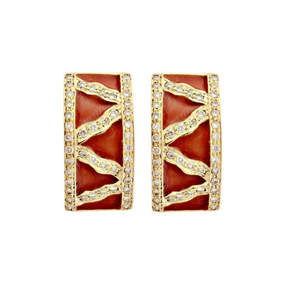 Earrings-Diamond (Enamel)  (1988A)